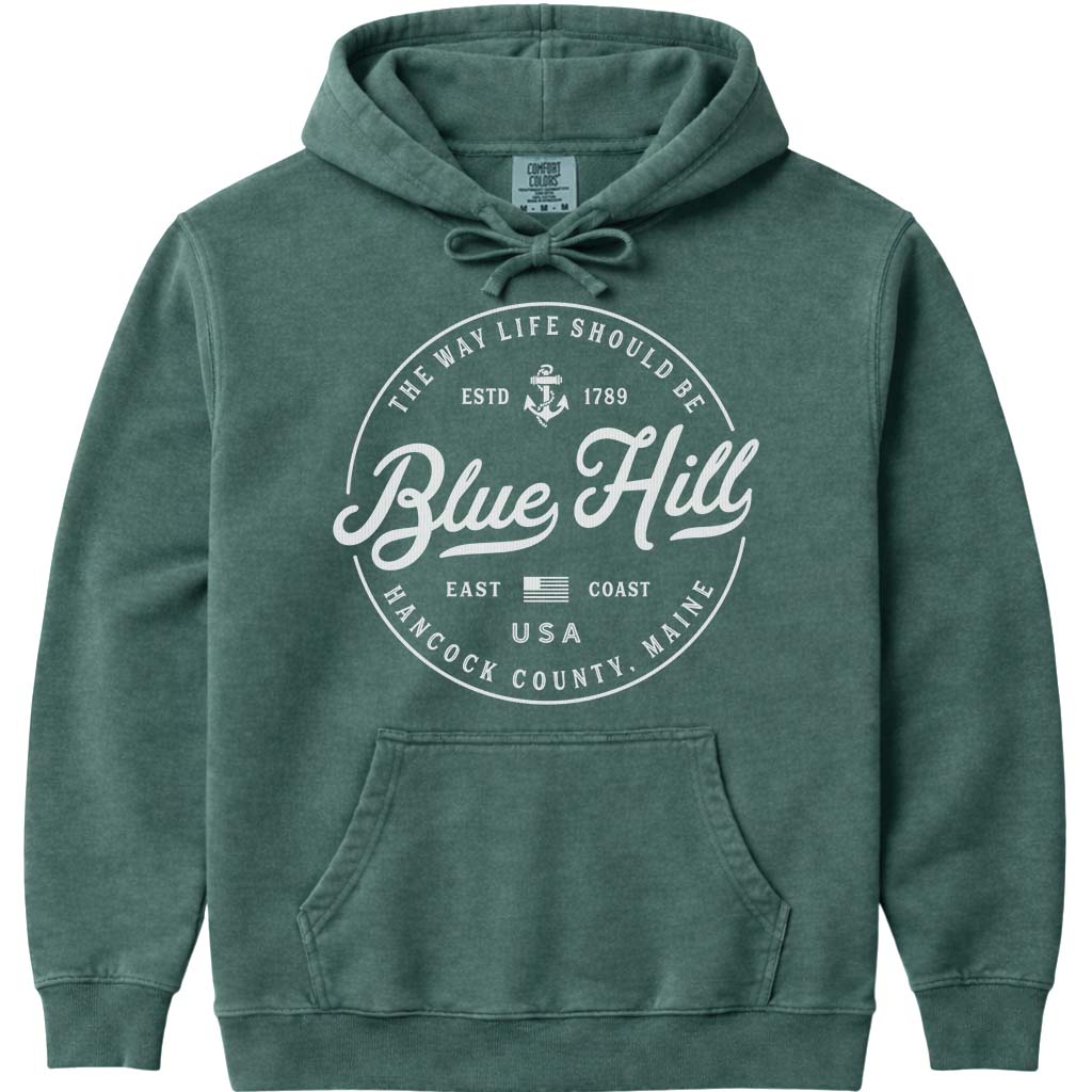 Blue Hill Maine Travel Sweatshirt - Blue Spruce