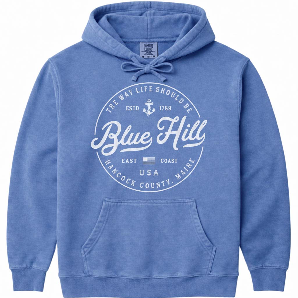 Blue Hill Maine Travel Sweatshirt - Flo Blue