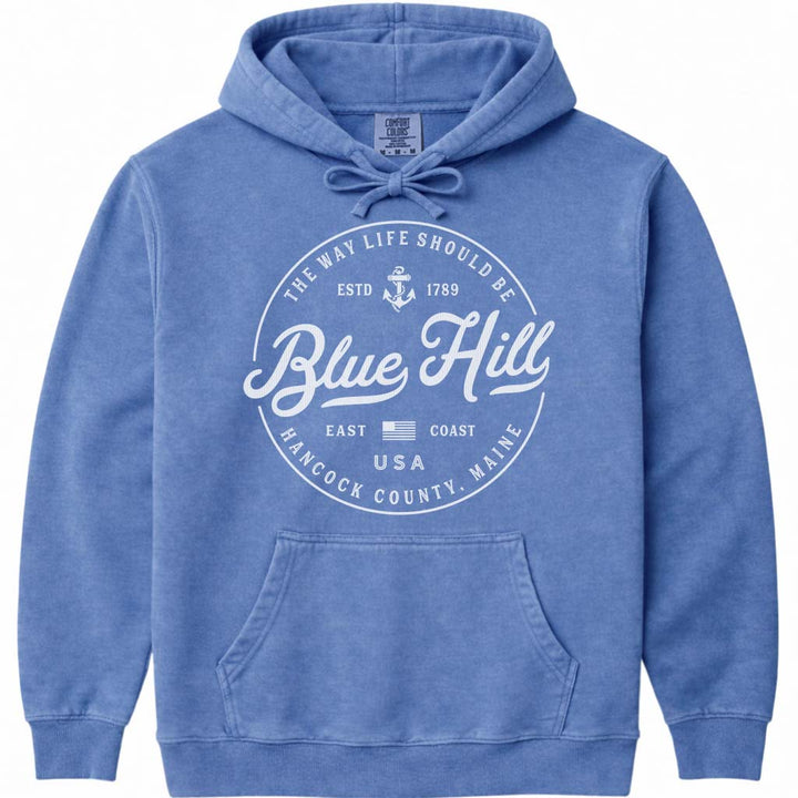 Blue Hill Maine Travel Sweatshirt - Flo Blue