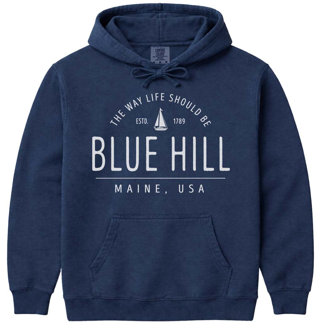 Blue Hill Sailboat Icon Hoodie - Navy