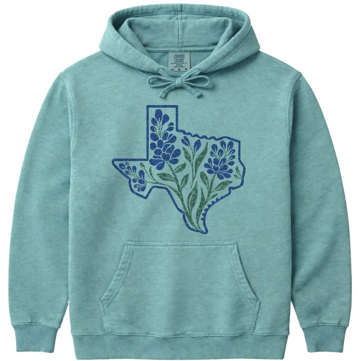 Bluebonnet Texas Women's Hoodie Sweatshirt - Seafoam