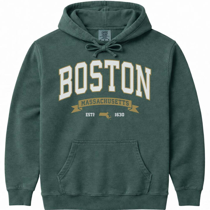 Boston College Style Hoodie Sweatshirt - Blue Spruce