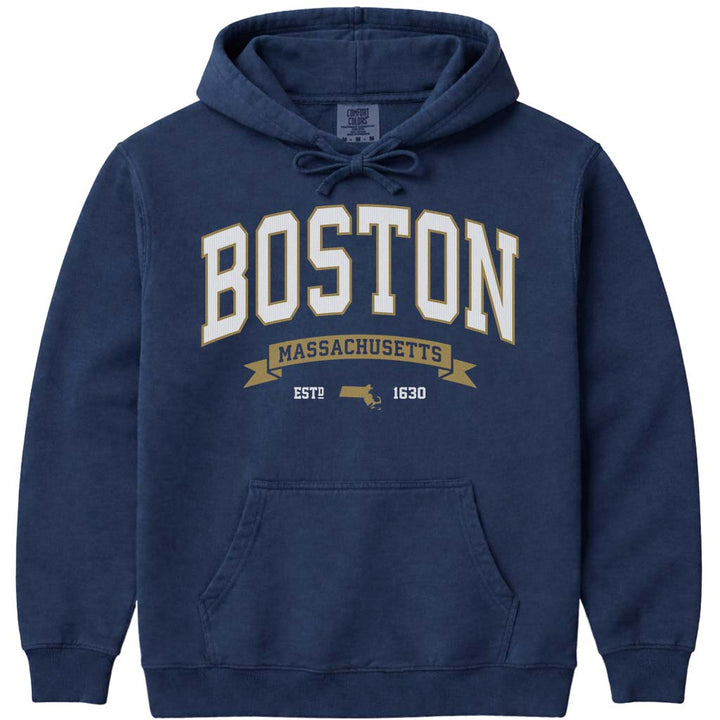 Boston College Style Hoodie Sweatshirt - Navy