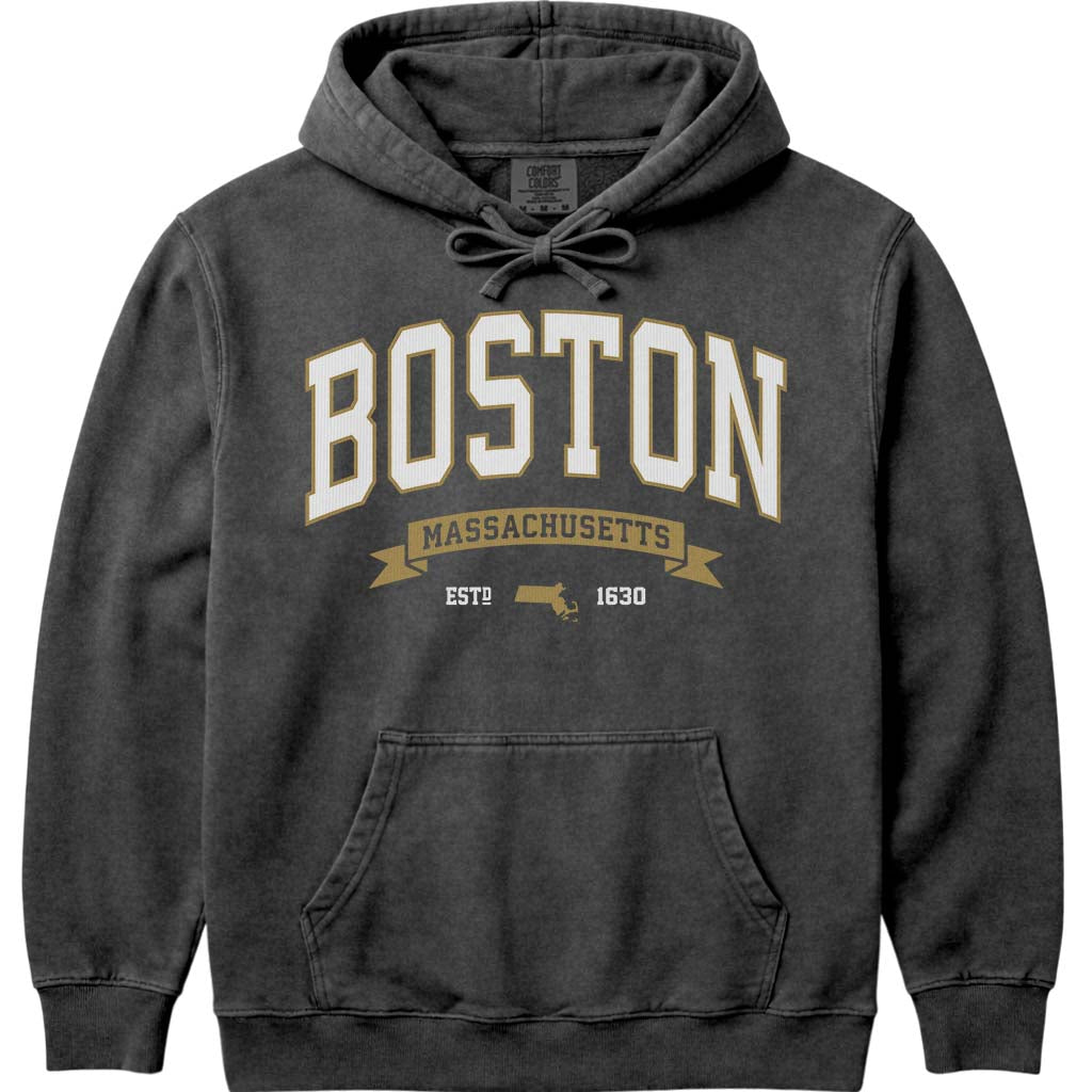 Boston College Style Hoodie Sweatshirt - Pepper