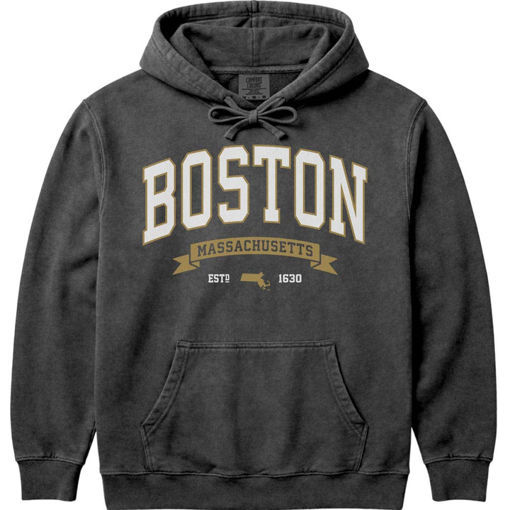 Boston College Style Hoodie Sweatshirt - Pepper