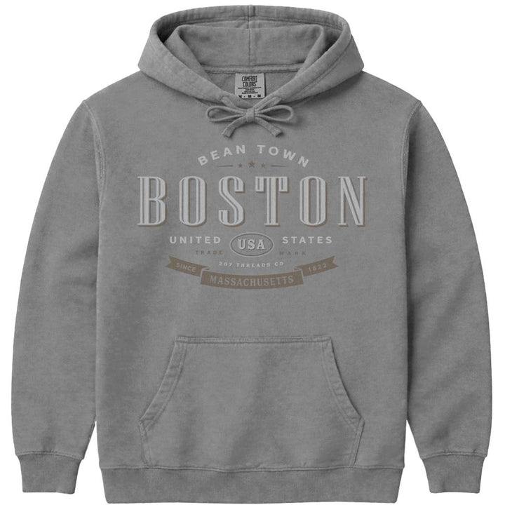 Boston Souvenir Hoodie Sweatshirt - Grey