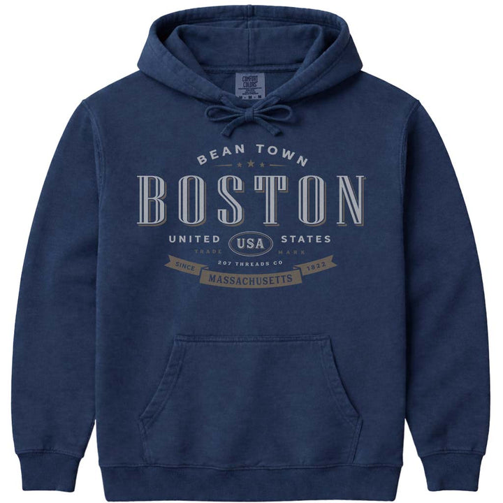Boston Souvenir Hoodie Sweatshirt - Navy