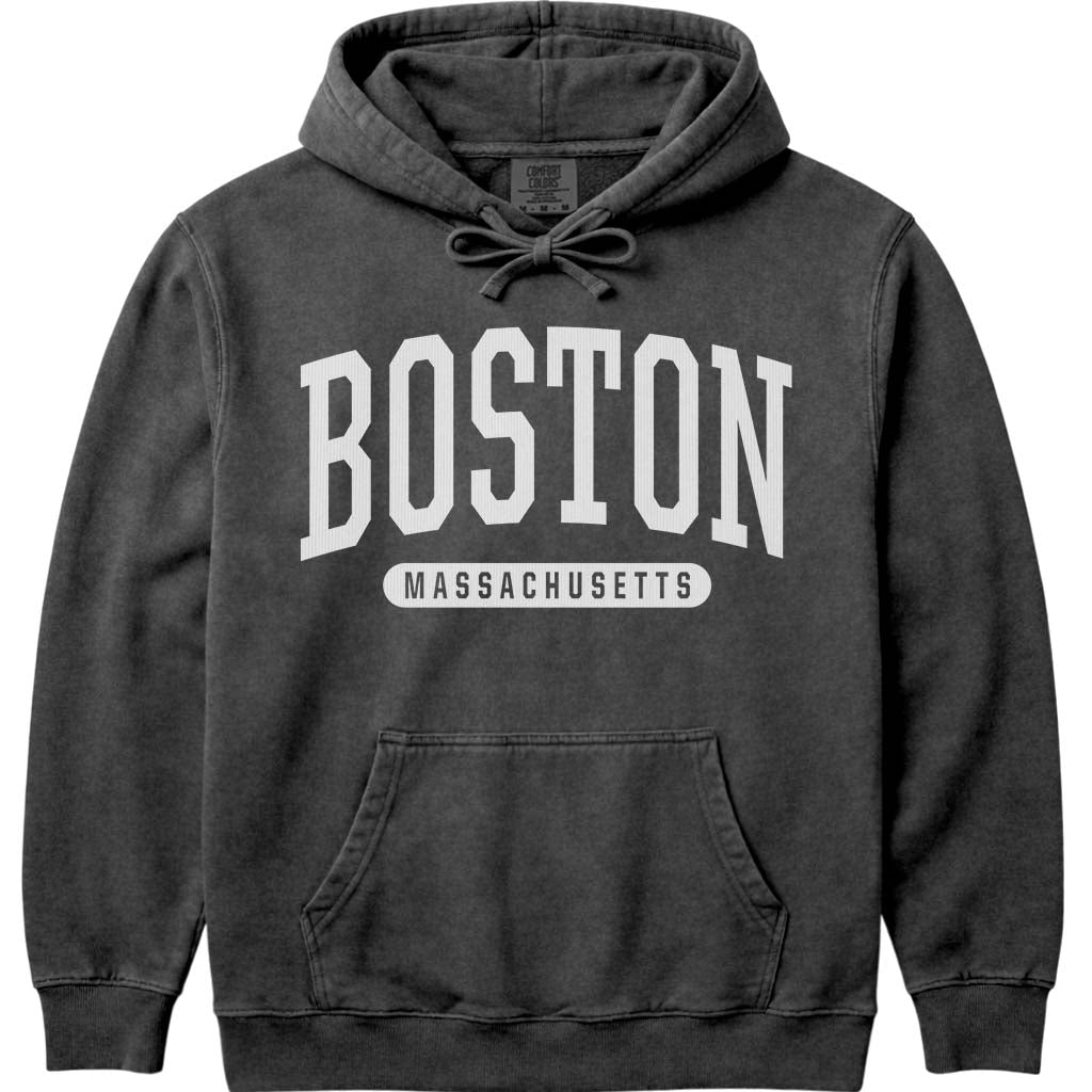 Boston University Style Hoodie Sweatshirt - Pepper