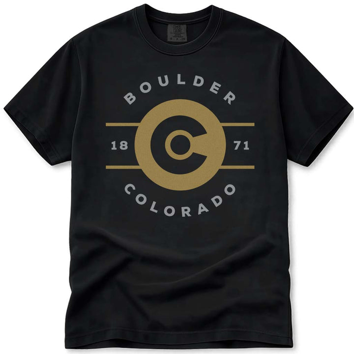Boulder Colorado CO 1871 T Shirt - Black