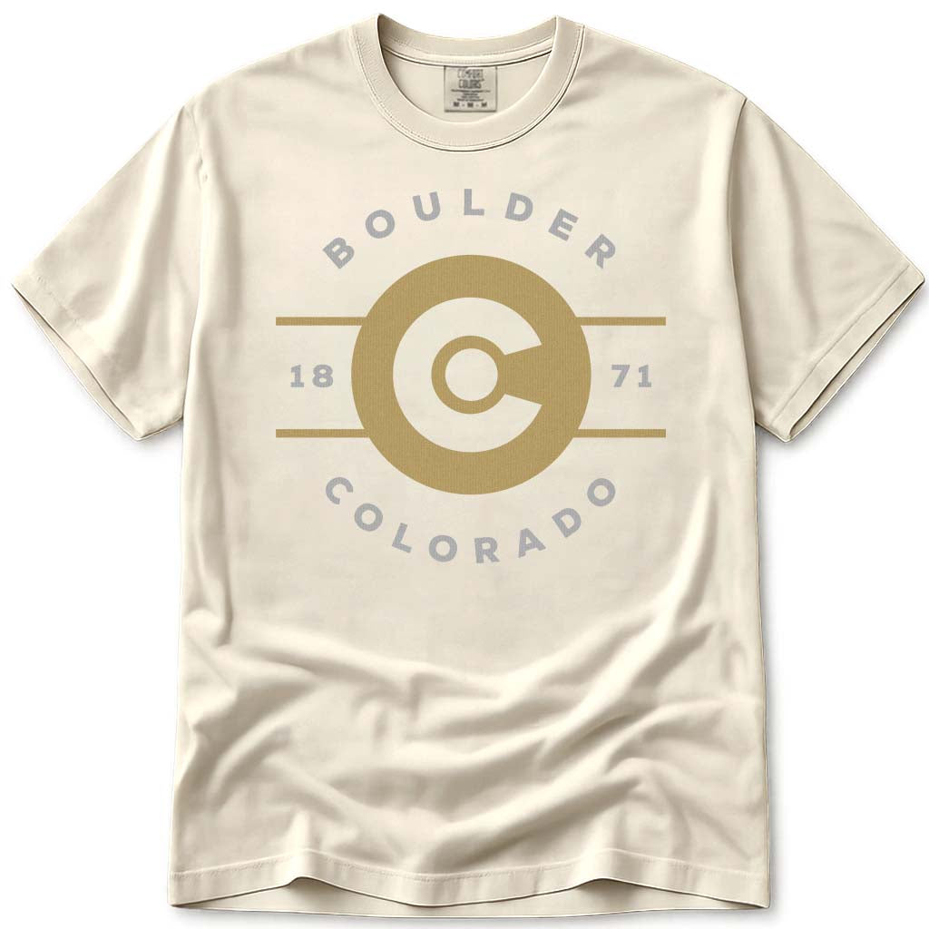 Boulder Colorado CO 1871 T Shirt - Ivory