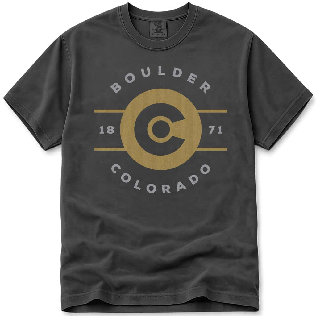 Boulder Colorado CO 1871 T Shirt - Pepper