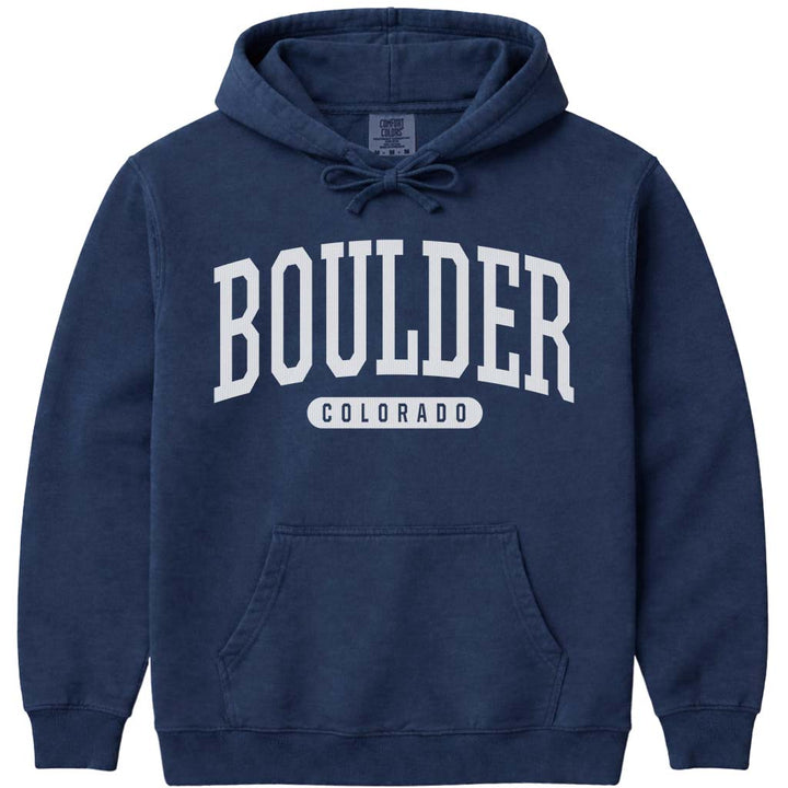 Boulder Colorado Hoodie Sweatshirt - Navy