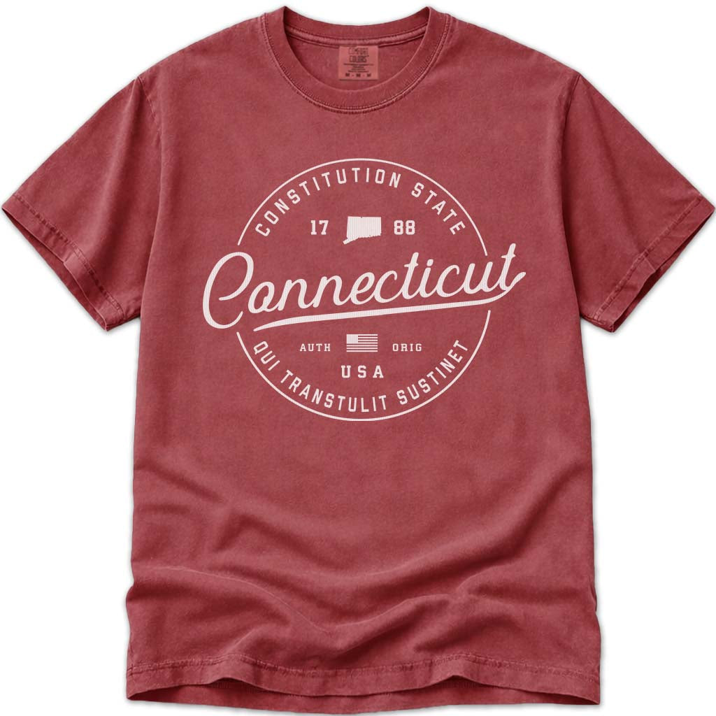 Connecticut T Shirt, The Constitution State - Crimson