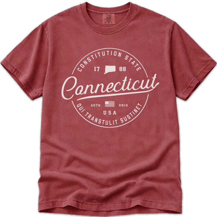 Connecticut T Shirt, The Constitution State - Crimson