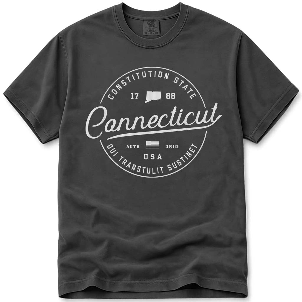 Connecticut T Shirt, The Constitution State - Pepper