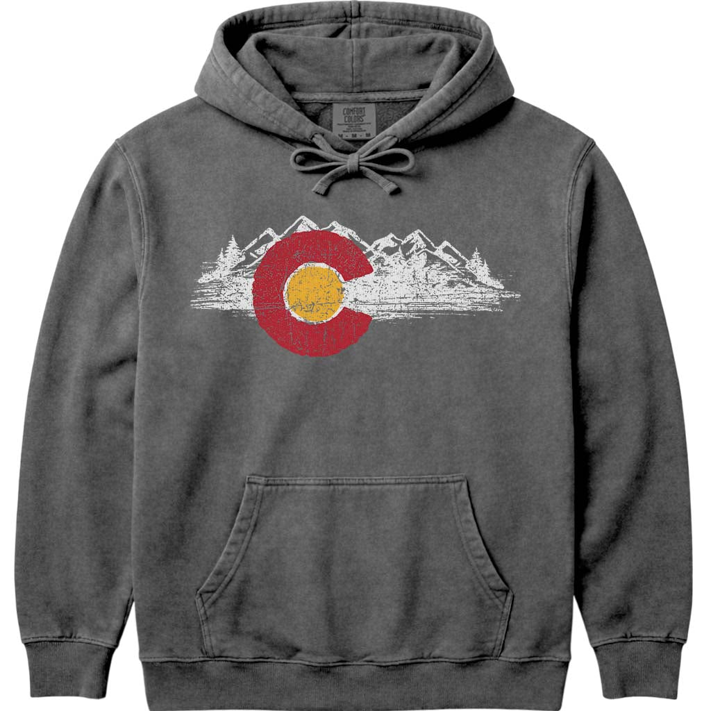 CO Colorado Mountains Hoodie Sweatshirt - Pepper