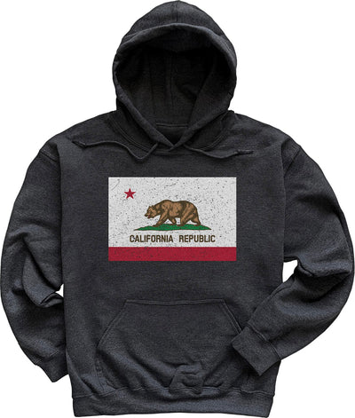 Dark Heather Grey California Flag Hoodie