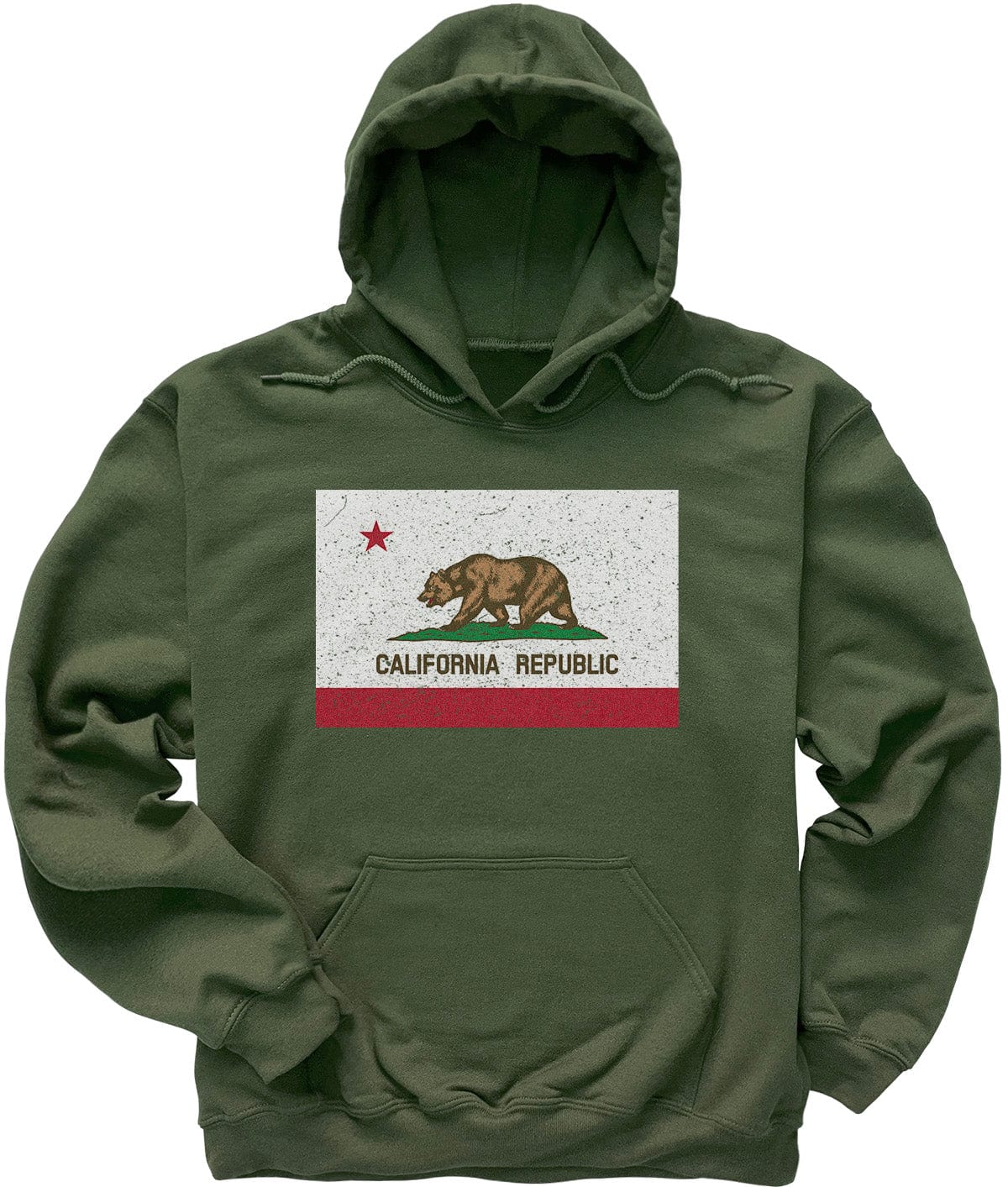 Military Green California Flag Hoodie