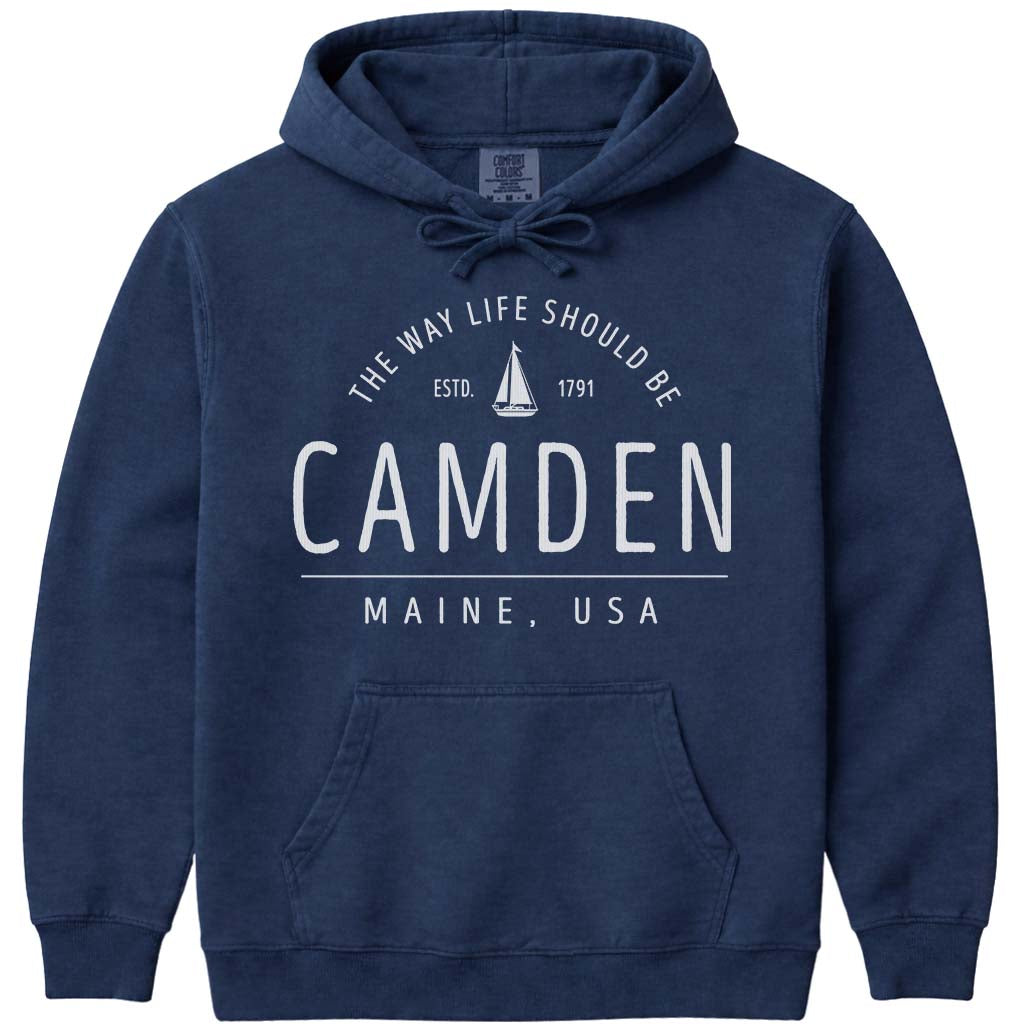 Camden Harbor Sailboat Icon Sweatshirt - Navy