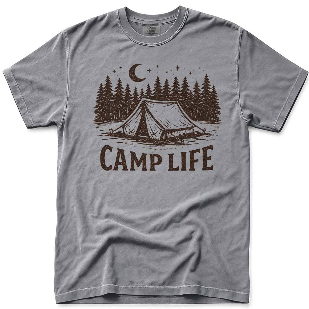 Camp Life Outdoor Adventure Camping T-Shirt - Grey