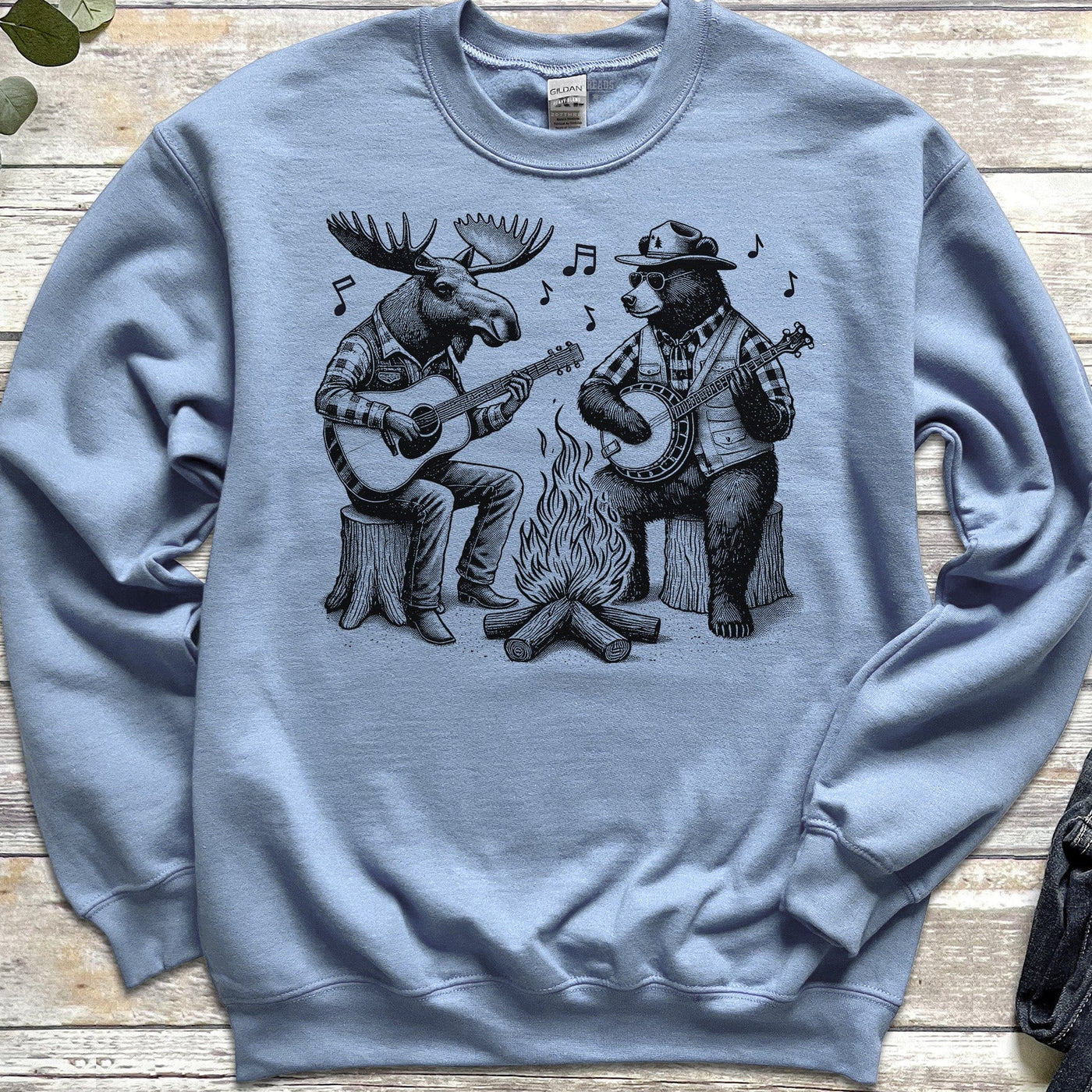 Moose & Bear Campfire Guitar & Banjo Jam Sweatshirt