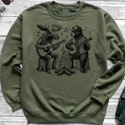 Moose & Bear Campfire Guitar & Banjo Jam Sweatshirt