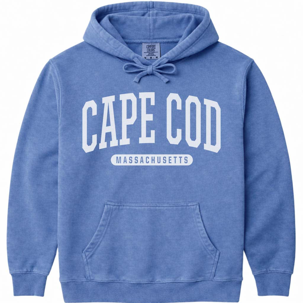 Cape Cod Massachusetts Hoodie Sweatshirt - Flo Blue