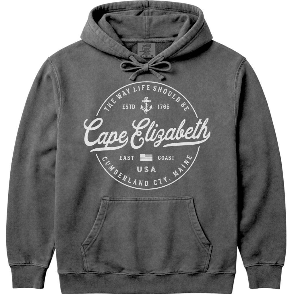 Cape Elizabeth Maine Hoodie Sweatshirt - Pepper