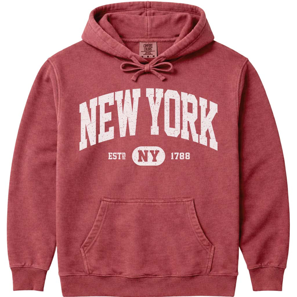NY Sweatshirt Hoodie - Crimson