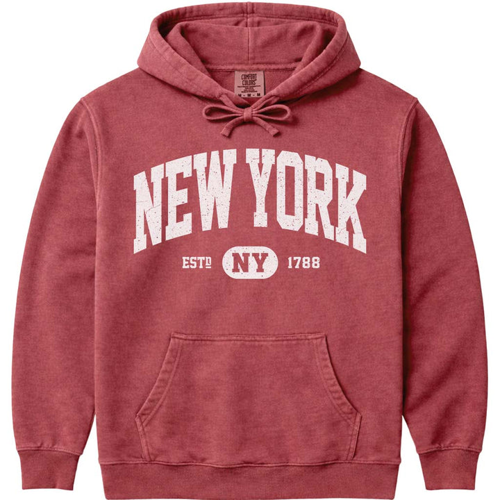 NY Sweatshirt Hoodie - Crimson