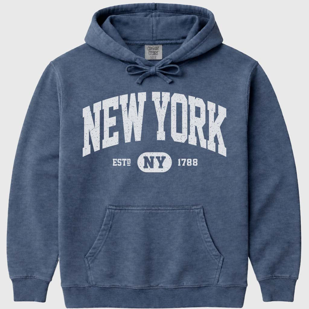 NY Sweatshirt Hoodie - Denim