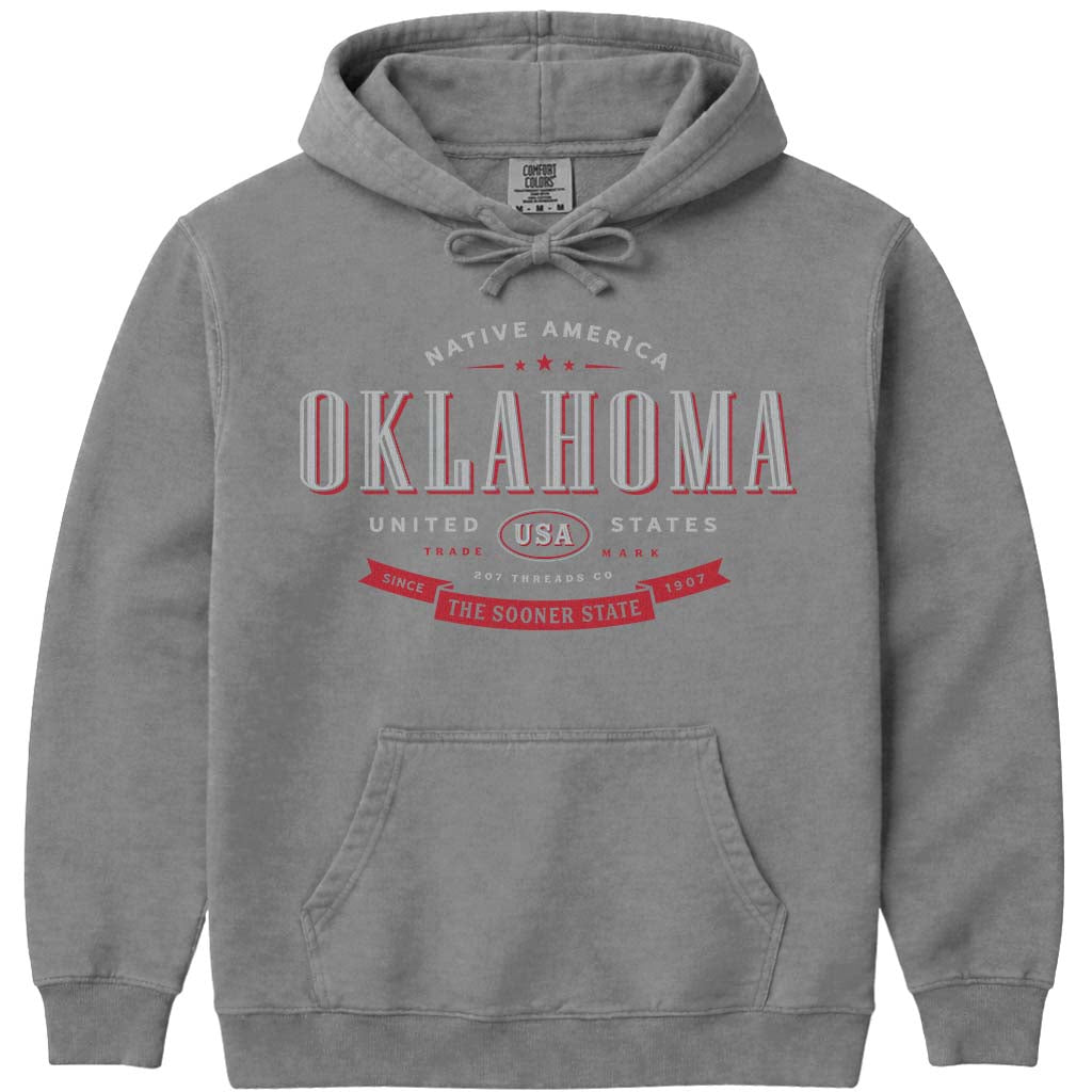 Oklahoma OK Souvenir Hoodie Sweatshirt - Grey