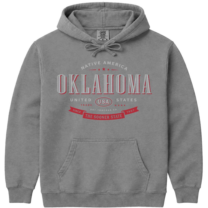 Oklahoma OK Souvenir Hoodie Sweatshirt - Grey