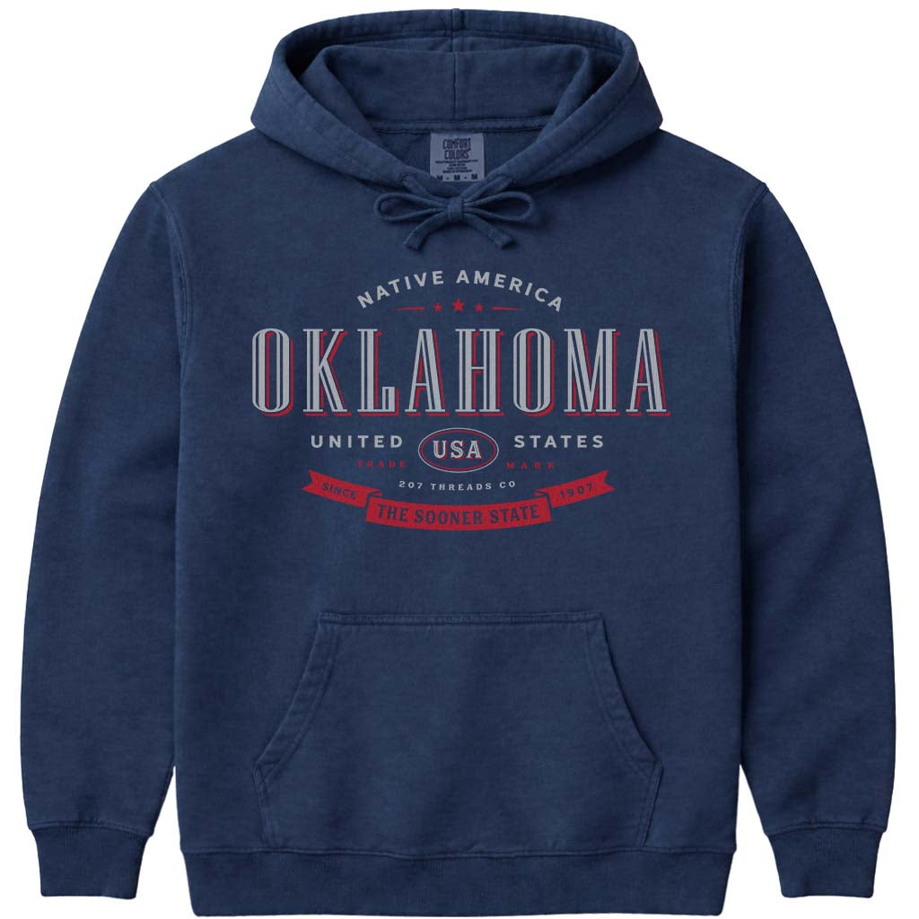 Oklahoma OK Souvenir Hoodie Sweatshirt - Navy