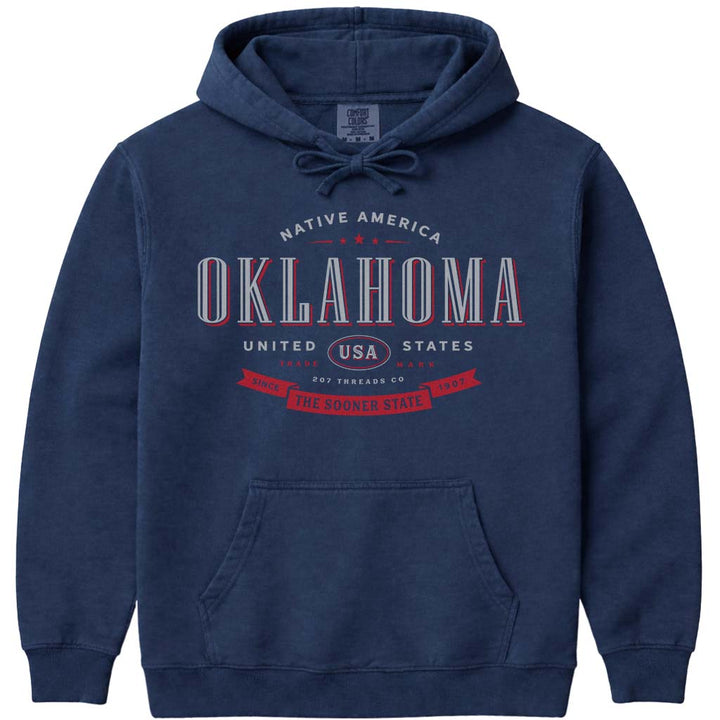 Oklahoma OK Souvenir Hoodie Sweatshirt - Navy