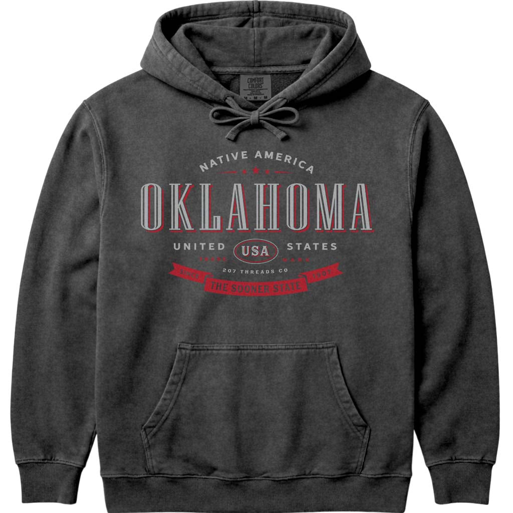 Oklahoma OK Souvenir Hoodie Sweatshirt - Pepper