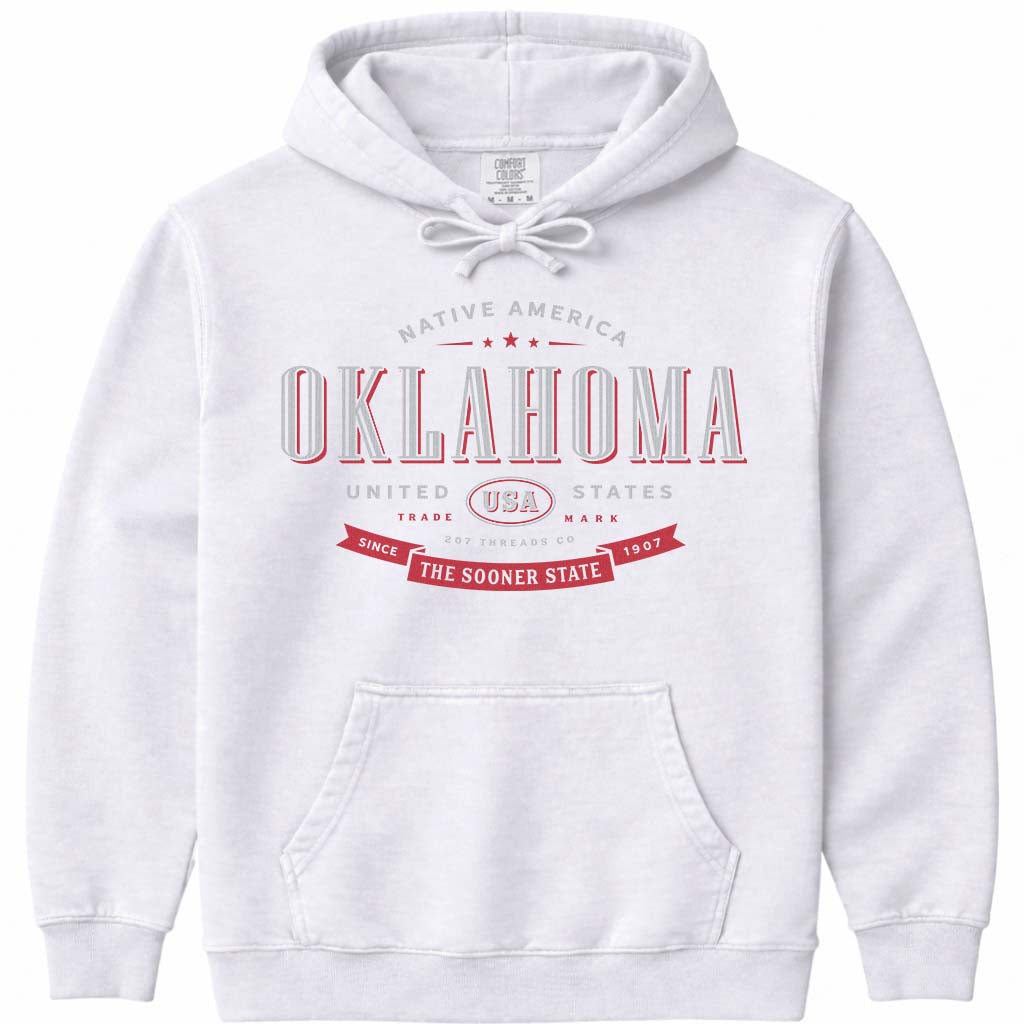 Oklahoma OK Souvenir Hoodie Sweatshirt - White