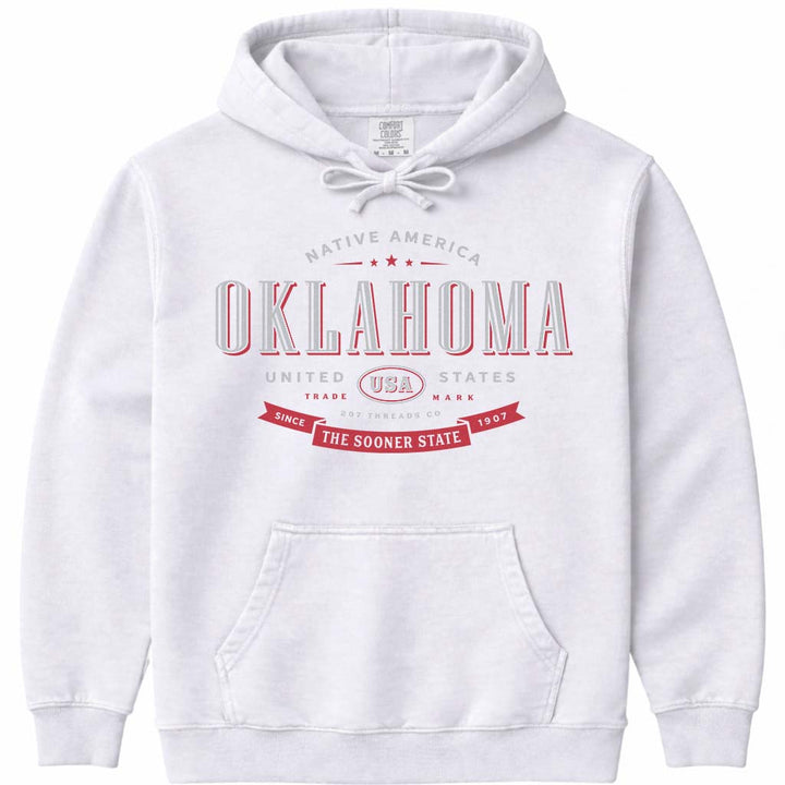Oklahoma OK Souvenir Hoodie Sweatshirt - White