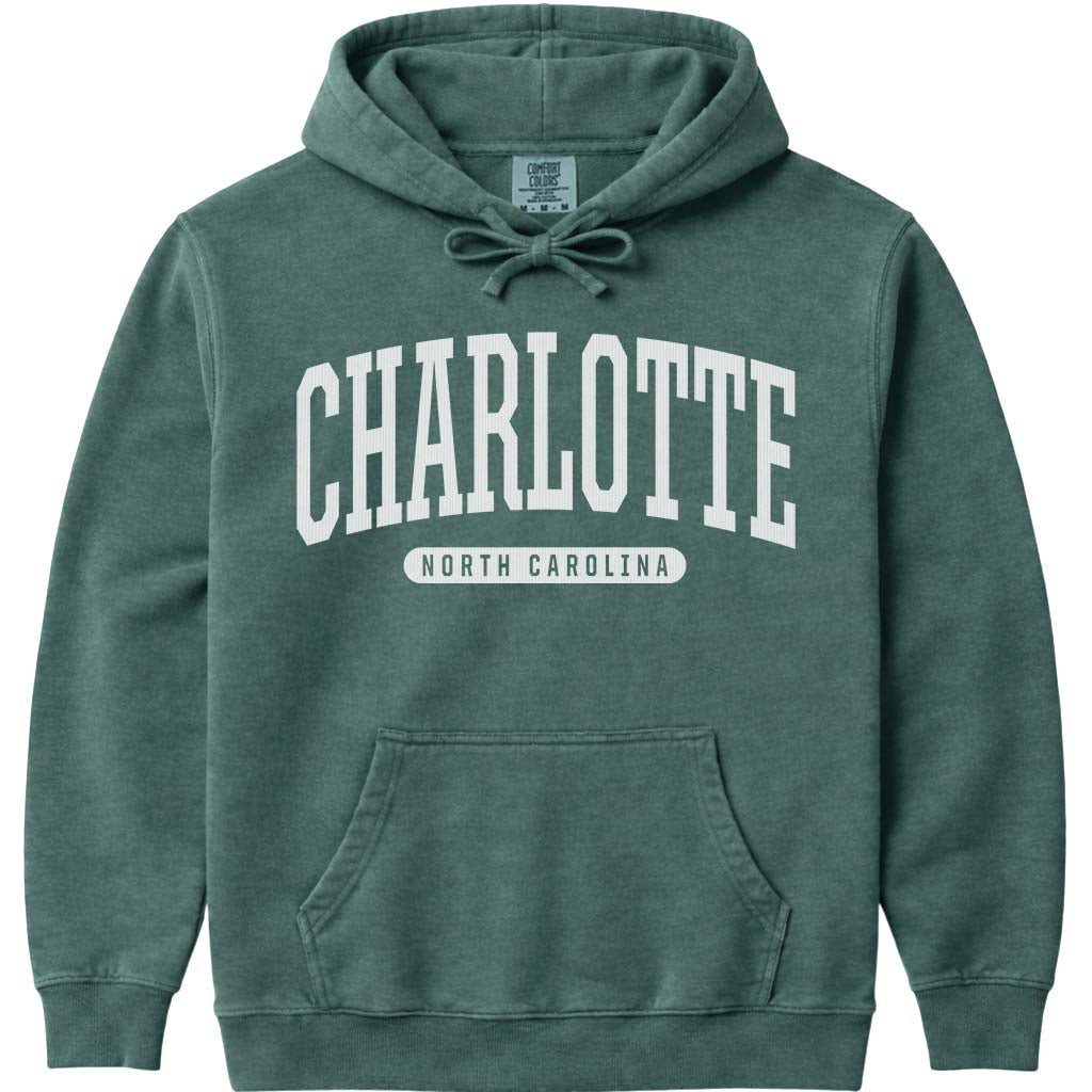 Charlotte North Carolina Hoodie - Blue Spruce
