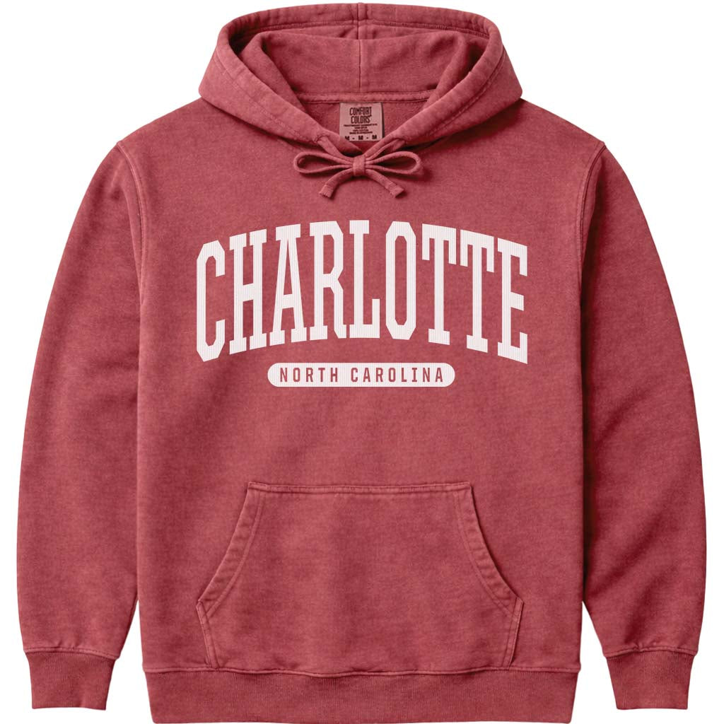Charlotte North Carolina Hoodie - Crimson