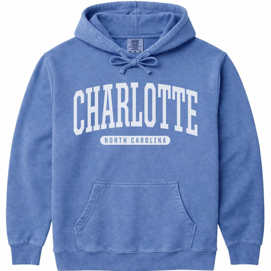 Charlotte North Carolina Hoodie - Flo Blue
