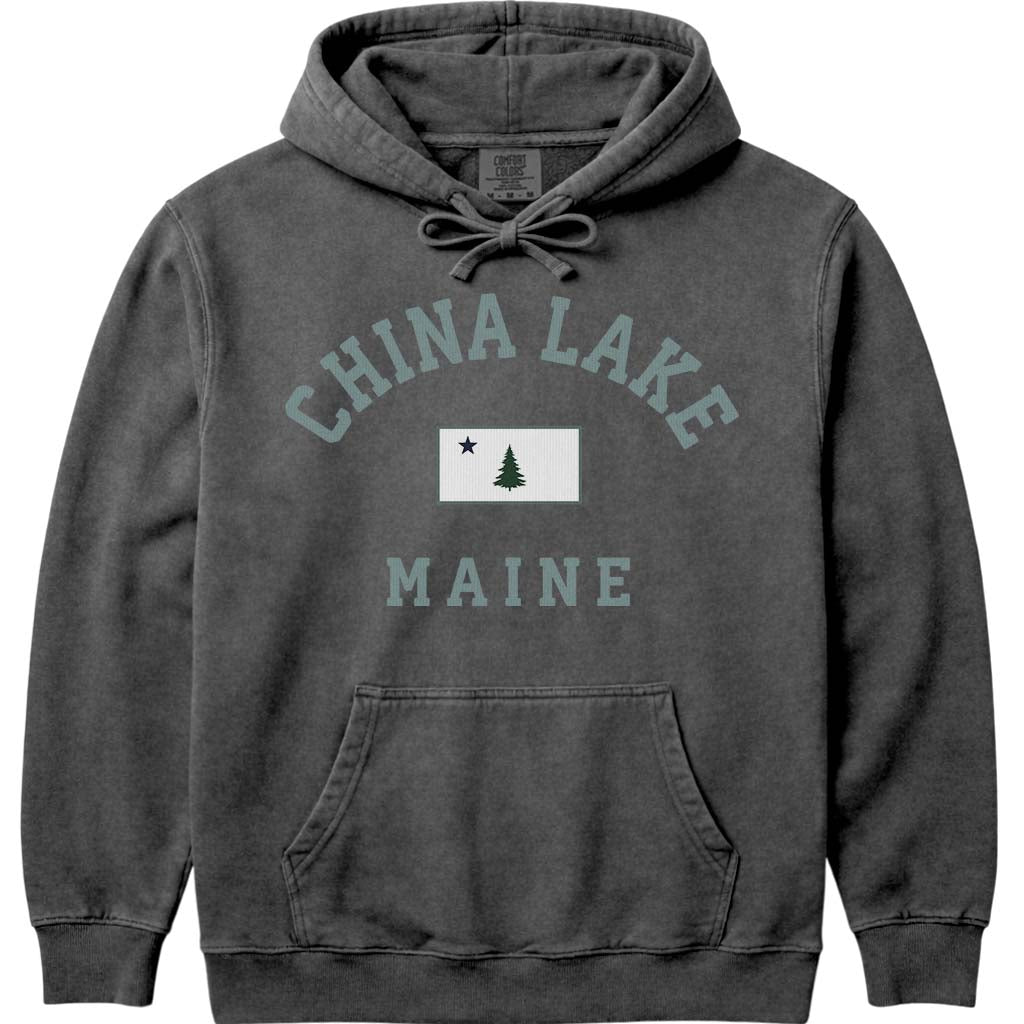 China Lake Maine Arched Flag Sweatshirt - Pepper