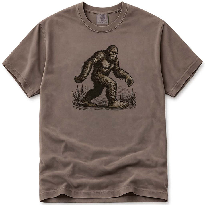 Classic Walking Bigfoot Outdoors In The Woods T-Shirt - Espresso