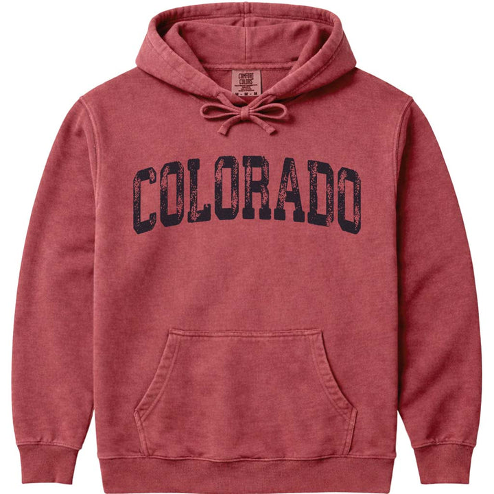 Classic Colorado Vintage College Hoodie - Crimson