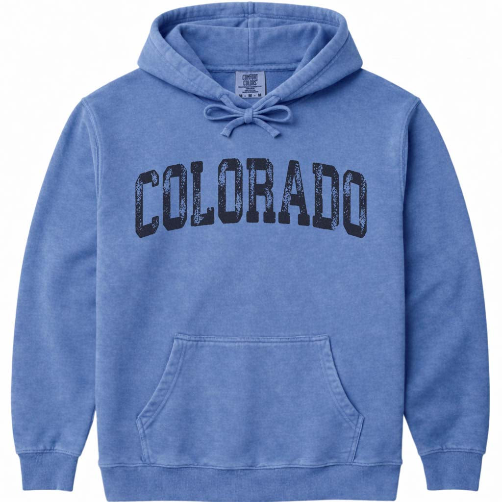 Classic Colorado Vintage College Hoodie - Flo Blue