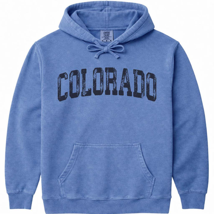 Classic Colorado Vintage College Hoodie - Flo Blue