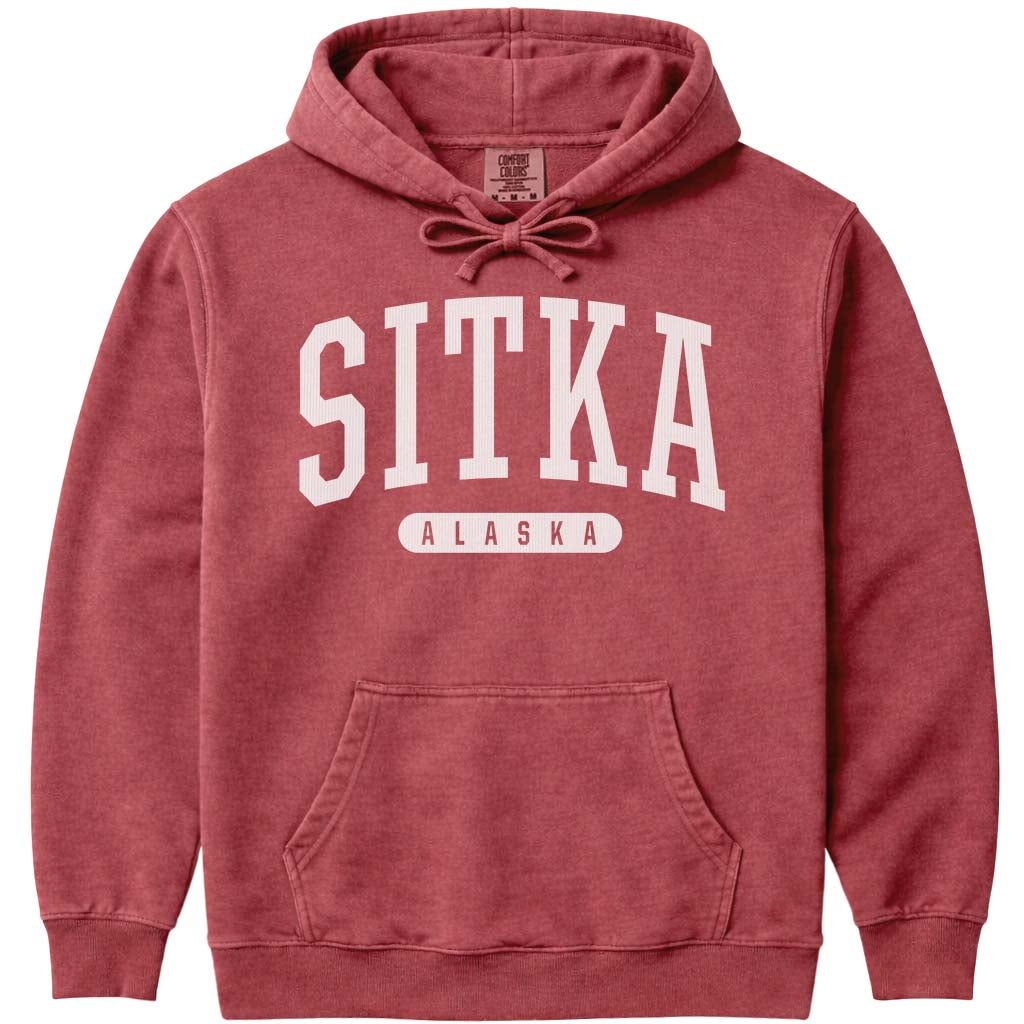 Classic Sitka Alaska Hoodie - Crimson