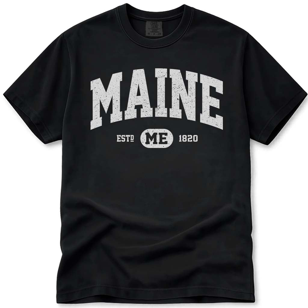 Classic Vintage Maine University T Shirt - Black