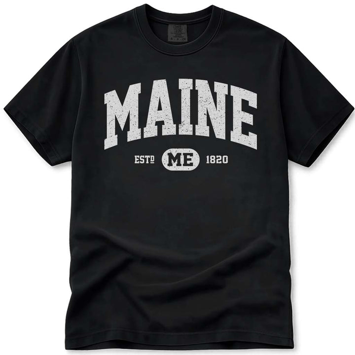 Classic Vintage Maine University T Shirt - Black