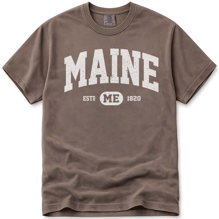 Classic Vintage Maine University T Shirt - Espresso